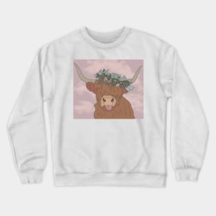 boho highland cow Crewneck Sweatshirt